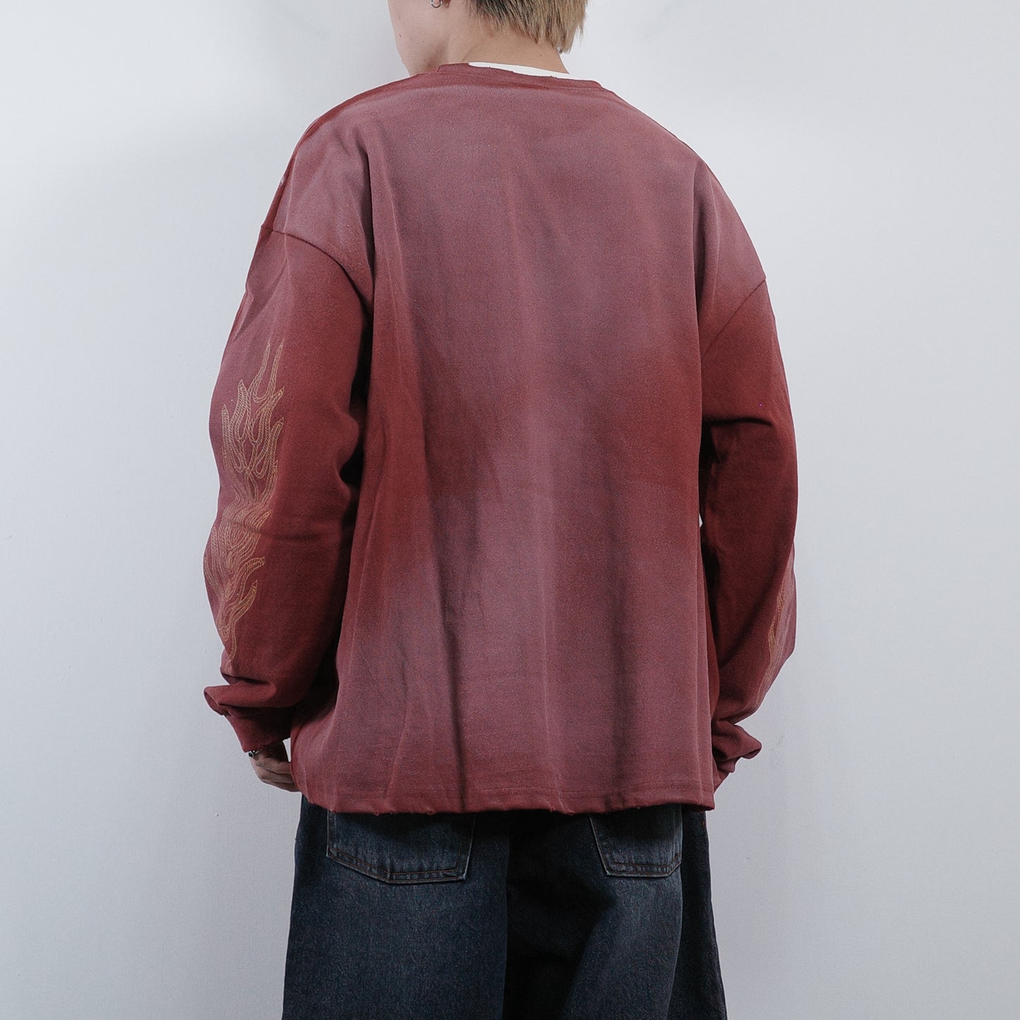 Embroidery-Print Washed Top