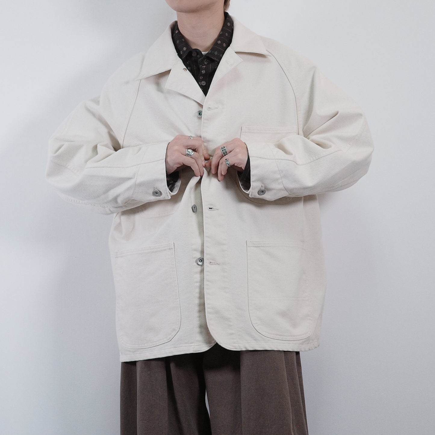 Denim Pattern Worker Jacket