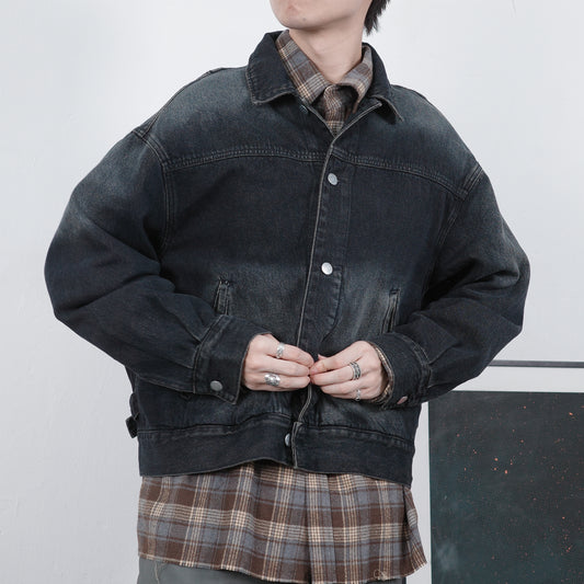 Dirty Washed Wide Denim Jacket