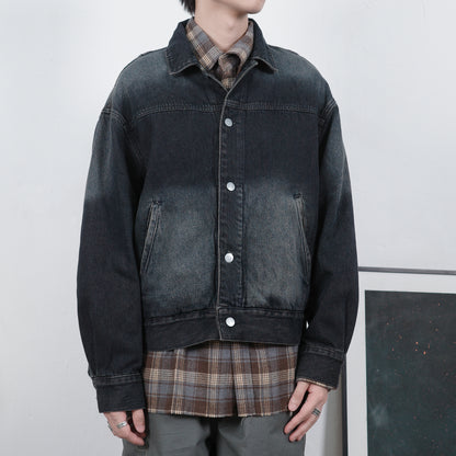 Dirty Washed Wide Denim Jacket