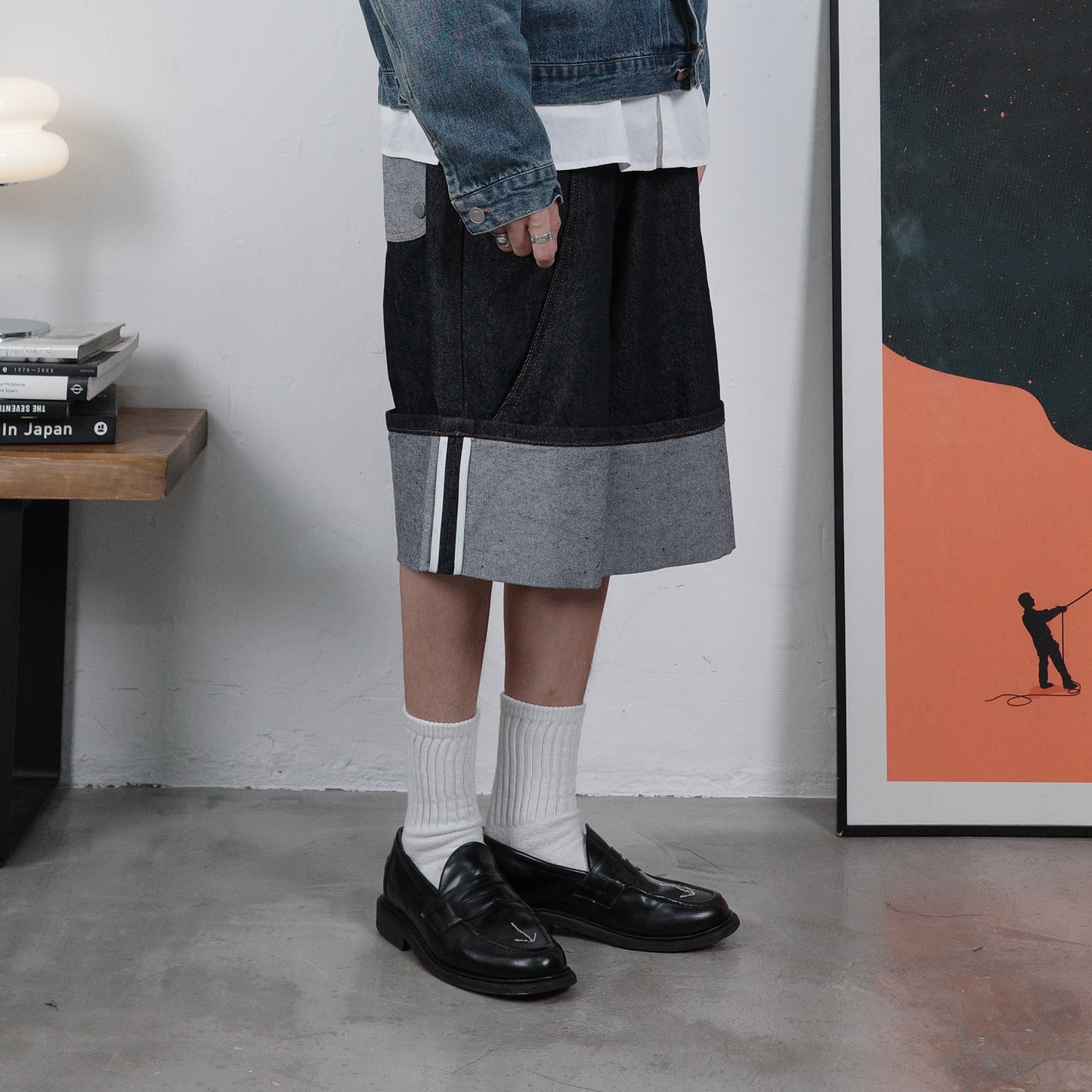 Turn-up Denim Half-Pants