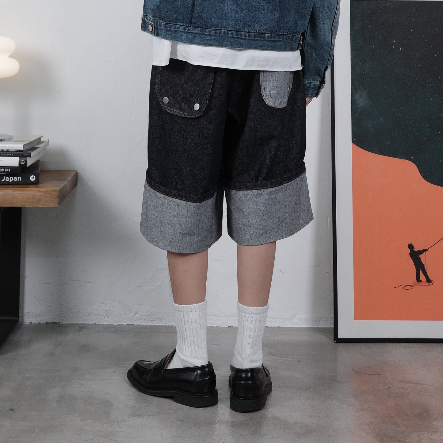 Turn-up Denim Half-Pants