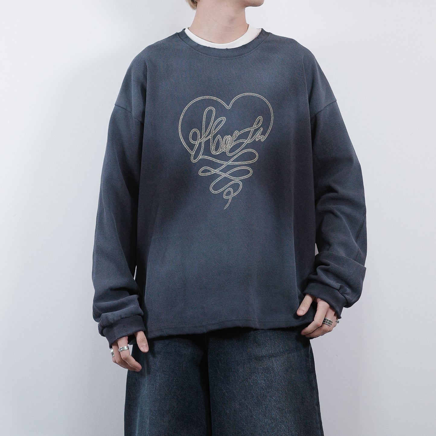 Embroidery-Print Washed Top