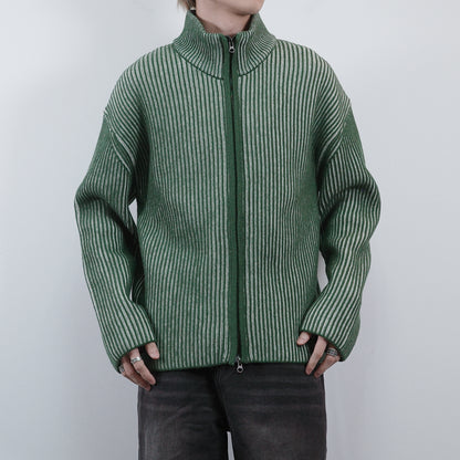 Heavy Knit Zip-up Jacket