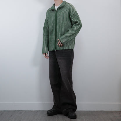 Heavy Knit Zip-up Jacket