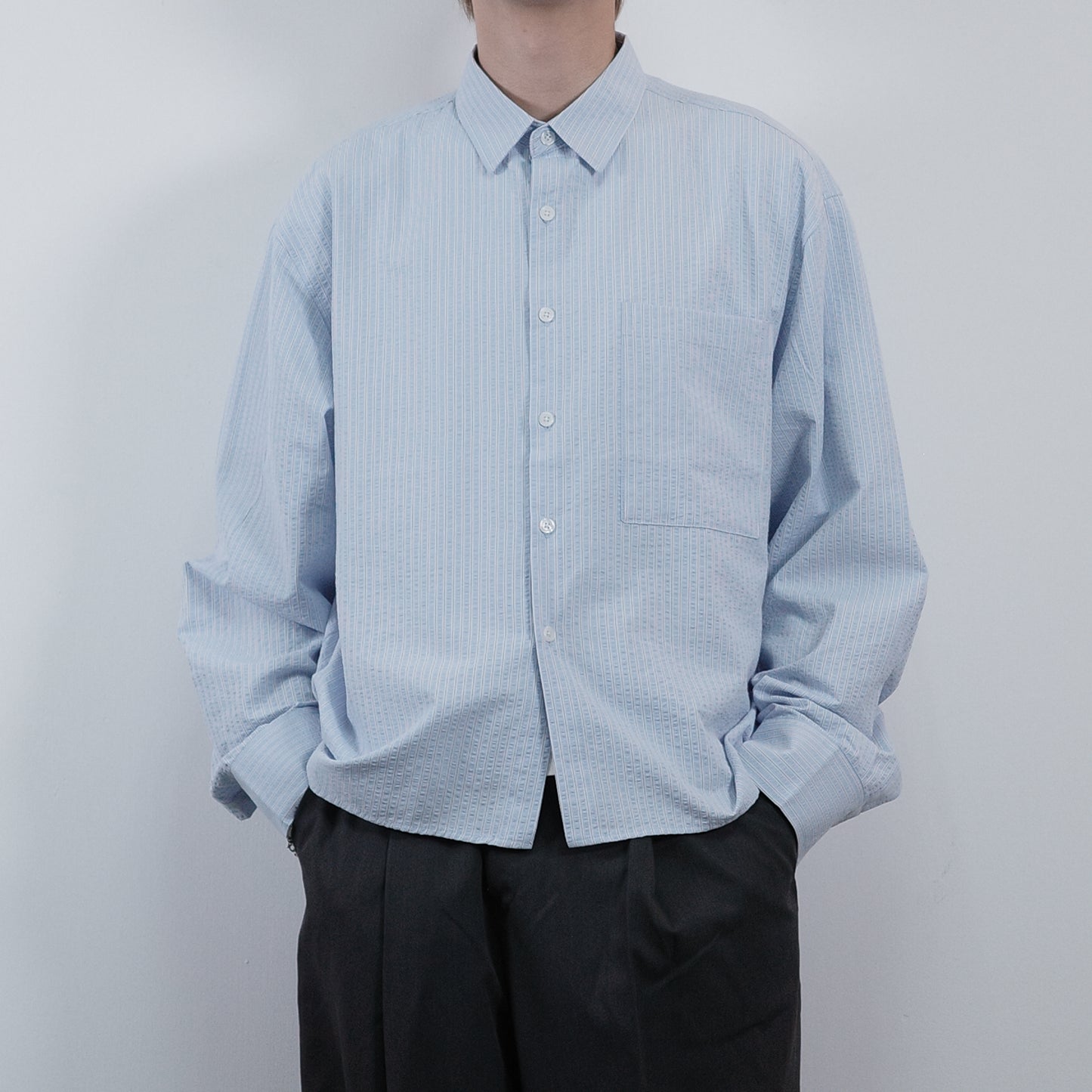 Textured Cropped Shirt