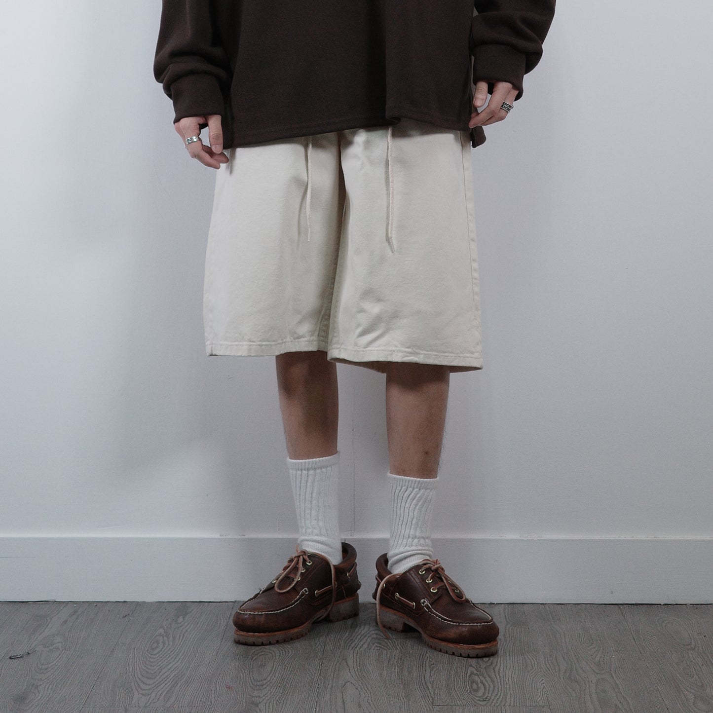 Drawstring Denim Shorts