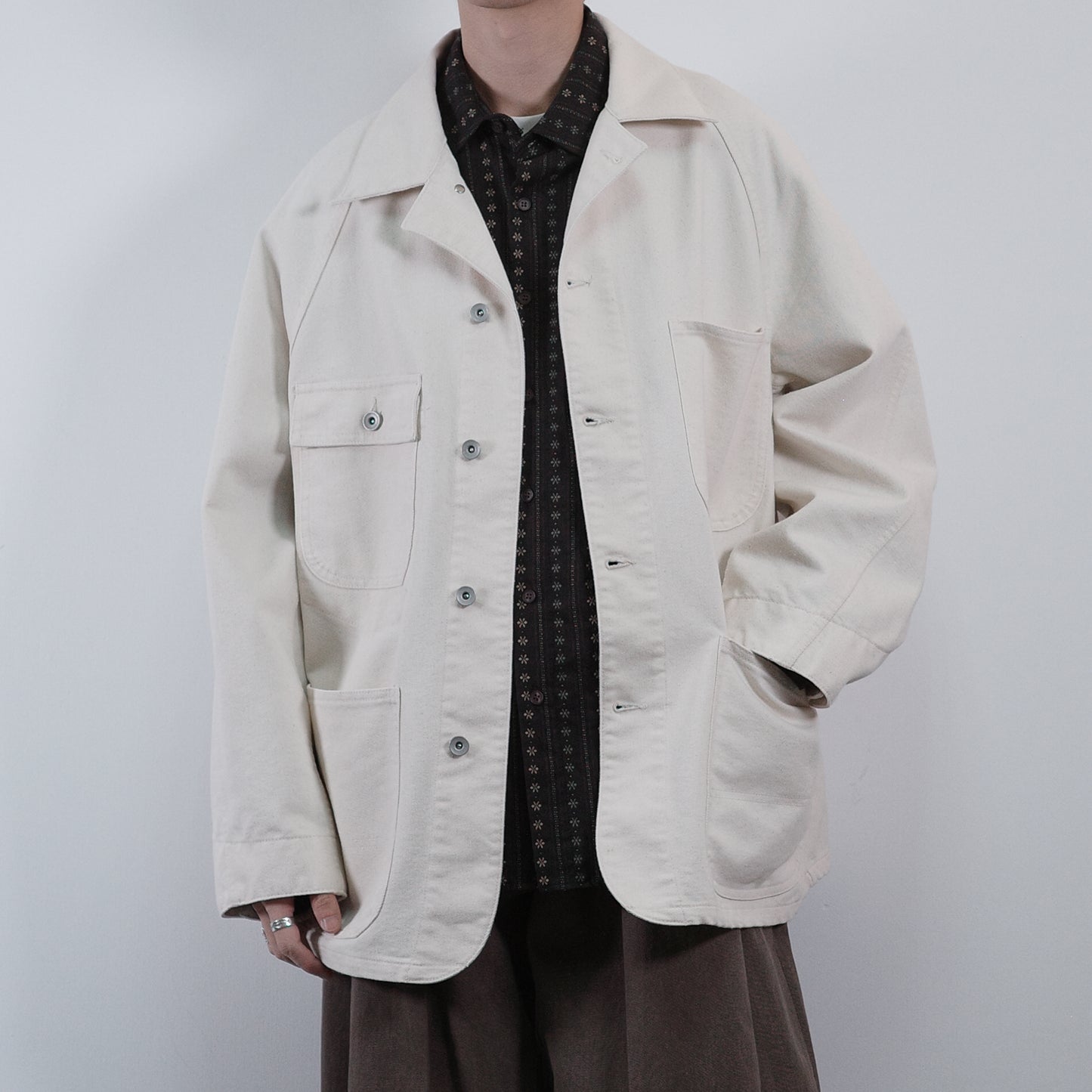 Denim Pattern Worker Jacket