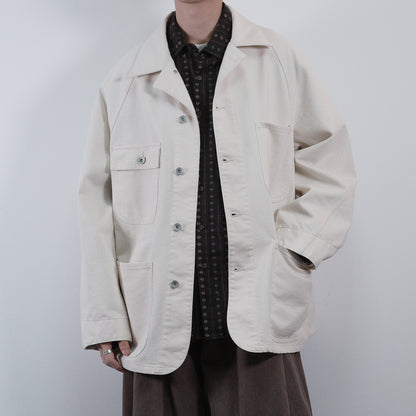 Denim Pattern Worker Jacket