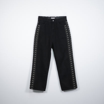 Flower Pattern Track Jeans