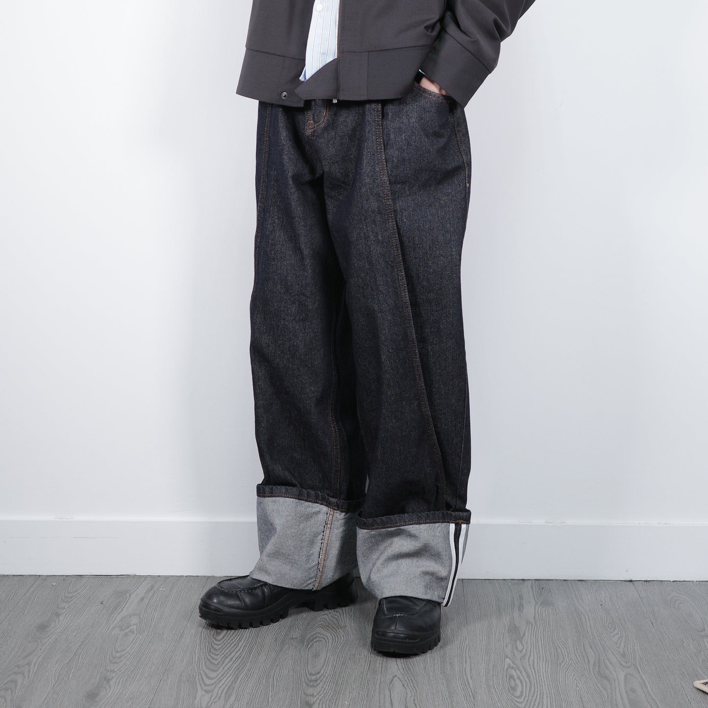 Double pleated Folding Jeans