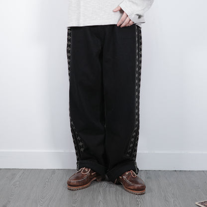 Flower Pattern Track Jeans