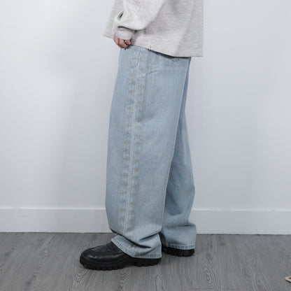 Flower Pattern Track Jeans