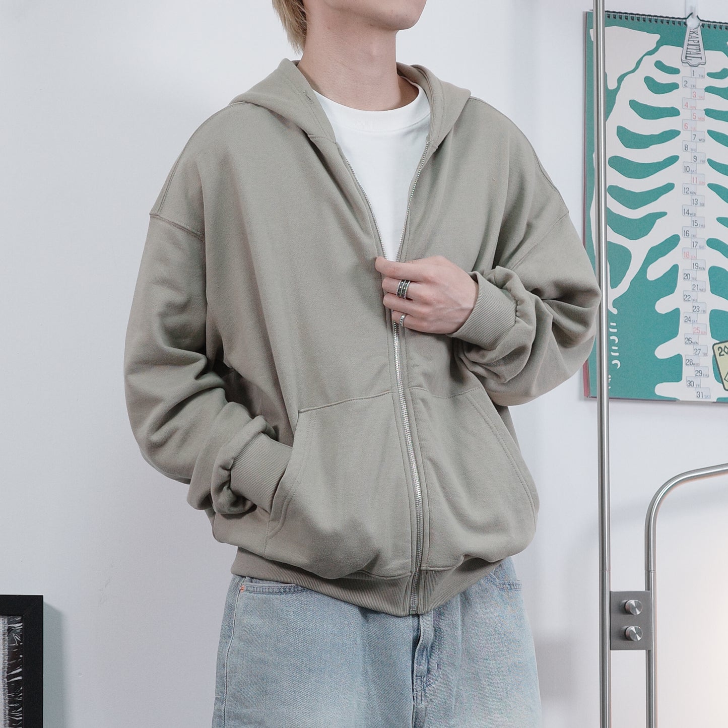 Avocado Green Hooded Jacket