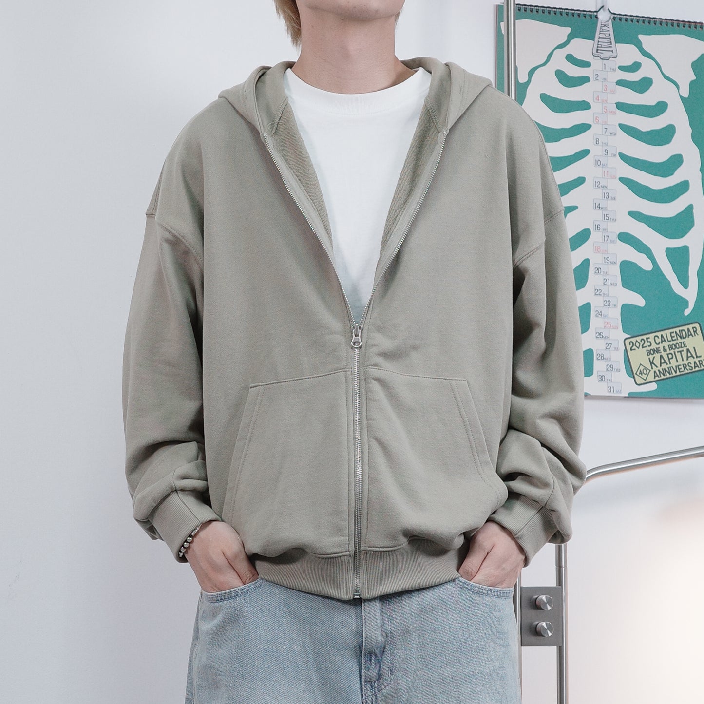 Avocado Green Hooded Jacket